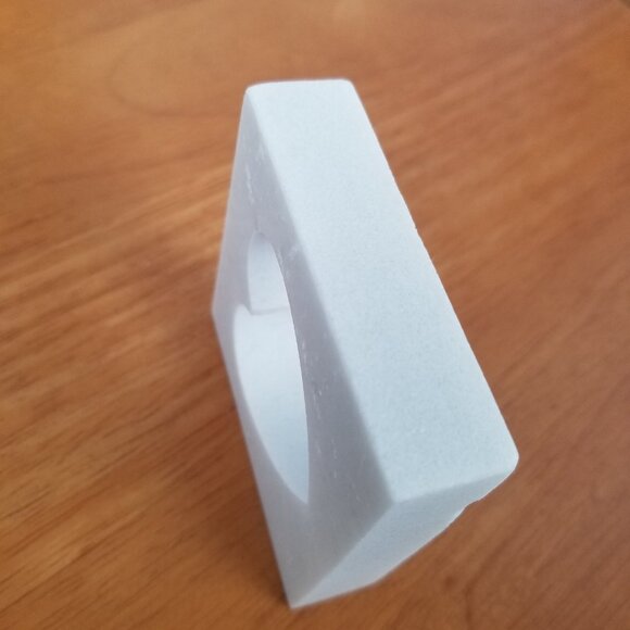 Miniature Marble Heart Decor Shelf Sitter White Cut Out Heart 3" x 3" Knickknack - Picture 4 of 6